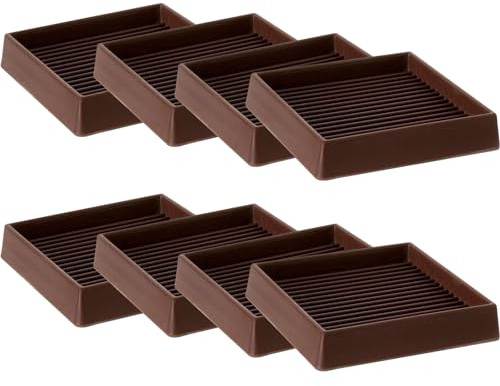 CalPalmy 4X4 Square Rubber Furniture Caster Cups with Anti-Sliding Floor Grip (Set of 8) - Customer Trusted Floor Pads for Furniture Legs and Furniture Floor Protectors