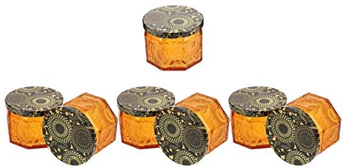 EXCEART 7 Piezas Portavelas Recipientes para Hacer Velas Recipiente para Velas Perfumadas Vitral Tarro De Cristal con Tapa Vela Candelabros Negros Regalo con Cubierta Vidrio