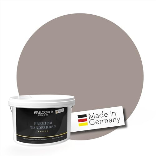 WALLCOVER PREMIUM Wandfarbe Braun 1L für 8m² | Königliches Hirschbraun | Innenfarbe Edelmatt | Höchste Deckkraft Klasse 1 | Qualität aus Deutschland