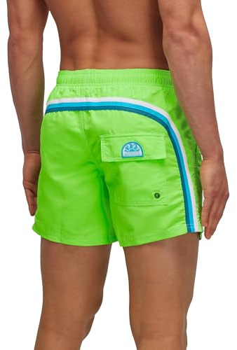 Sundek Uomo Costume M504Bdta100 Elastic Waist 14'' Swim Trunks 24813 Col.Fluo Green 13 M/Verde fluo