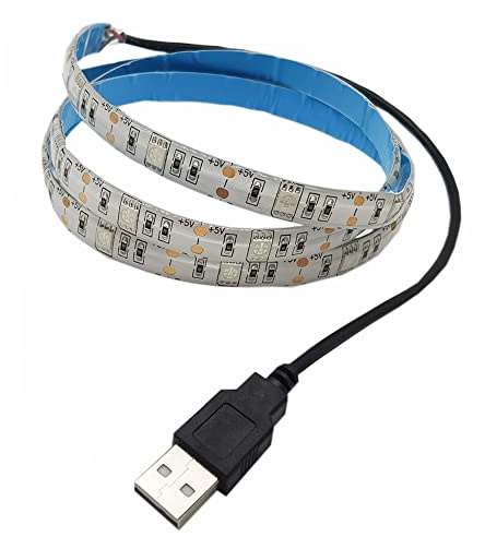 Striscia luminosa a LED alimentata tramite USB, 1 m, 5 V, 30 LED SMD5050, 395 nm-405 nm, luce nera ultravioletta per fluorescenti, stampa 3D, custodia per computer, poster UV, vernice per corpo UV (2