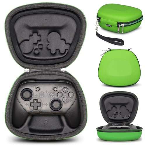 sisma Carry Case Compatible with Nintendo Switch & Switch 2 Pro Controller (2025), Hard Shell Travel Protective Case Portable Carrying Bag -Green