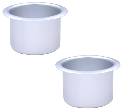 HugeDE 2 Pcs Metal Sofa Cup Holders Insert Drink Can Replacement Holders Recliner Car Cup Holders for Boat Table Silver