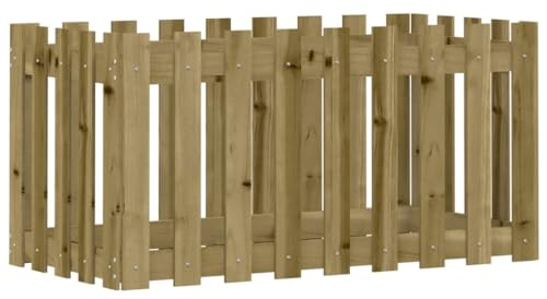 vidaXL Hochbeet Lattenzaun-Design 100x50x50 cm Kiefernholz Imprägniert
