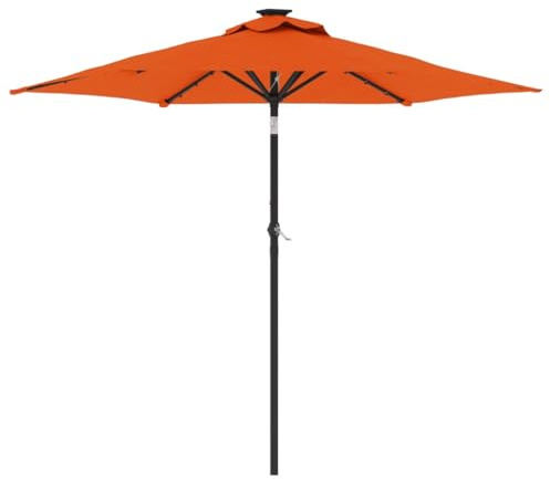 vidaXL Sonnenschirm mit LED und Stahlmast Terracotta 225x225x212 cm
