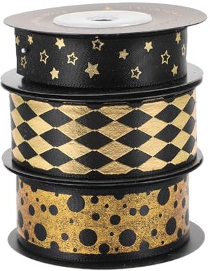 Lurrose 3rollen Geschenkband Mit Blumenfremden Muster Blumenstrauß-geschenktaschenband Geschenkverpackungsband Für Vielseitige Stile