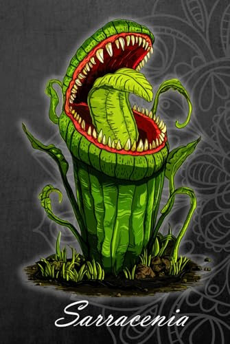 Notebook with College-Ruled Pages Featuring a Sarracenia Carnivorous Pitcher Plant.