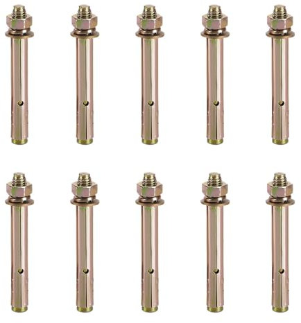 10 Pcs M8 x 100mm Anchor Bolts,Durable Carbon Steel Concrete Bolts,Corrosion Resistant Wall bolts,Antioxidant Expansion Bolts,High Stiffness Concrete Anchor Bolts,for Wall Fixings