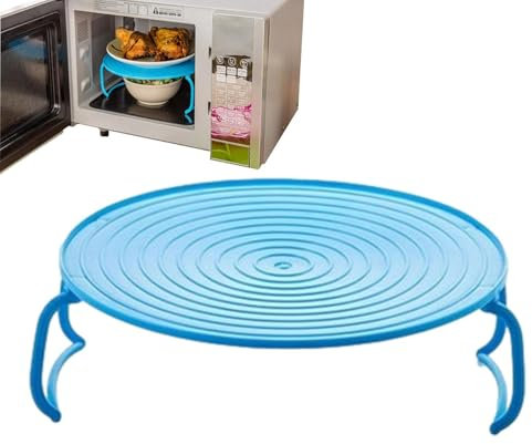 Bandeja Plegable para Microondas - Plato Plegable para Microondas, Estante Apilador para Microondas | Soporte para platos de microondas, cubierta para salpicaduras de alimentos, apilador de platos mul