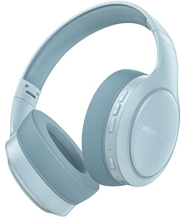 Boompods Headpods Pro2 Over Ear Bluetooth-hörlurar – vikbara trådlösa hörlurar med mikrofon, 50+ timmars speltid, skumkomfort, lätt headset over-ear-design för musik och samtal, blå