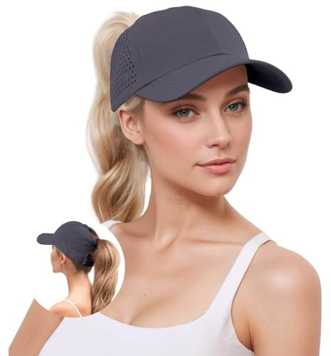 YAMEE Baseballkappe Damen Pferdeschwanz Sommer,Baseballmütze Damen Baseball Cap Mesh Atmungsaktiven,Sommermütze Damen Leicht Wasserdicht Schnelltrocknend