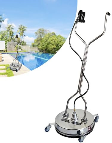 Flächenreiniger Für Hochdruckreiniger Terrassenreiniger Flächenreiniger Edelstahl 52 cm 310 bar 25 L pro Minute 2 Düsen 4 Räder Für Terrasse Gehweg Pool