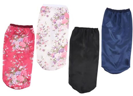 TOVINANNA 4pcs High Elastic Satin Wide Brim Sleeping Cap for Hair Suitable for Curly Braids and Dreadlocks Hair Bonnet Floral Floral