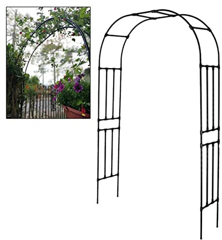 Arche de jardin en métal robuste pour plantes grimpantes en acier galvanisé de 20 mm de diamètre pour roses extérieures, support décoratif pour plantes, taille : 150 x 240 cm (l x H)