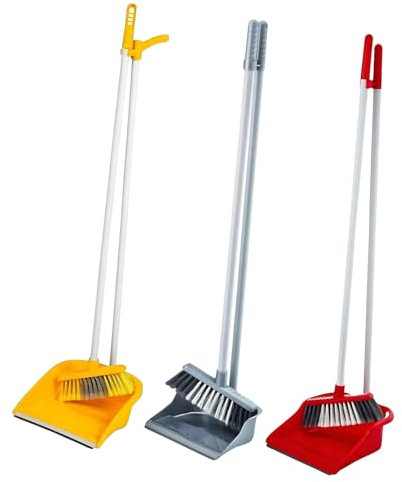 Handled Dustpan and Brush Set Broom & Dustpan Combo for Indoor Outdoor Cleaning Easy Sweeping for Home, Kitchen, Office, Lobby