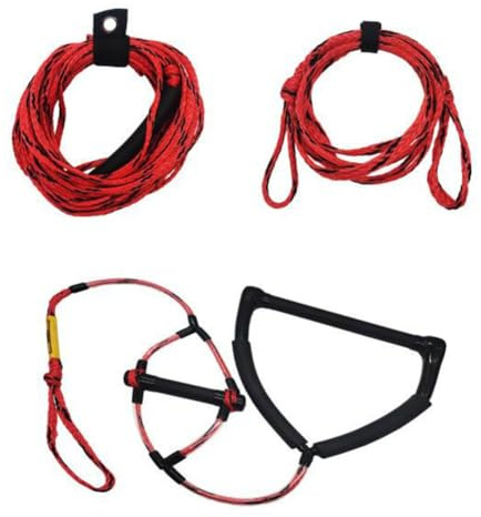 2,5 m langes Wasser-Skiseil, mit 38,1 cm verstärktem Griff und 15,2 cm Griff, ideal für Schläuche und Outdoor-Wassersport (schwarz)