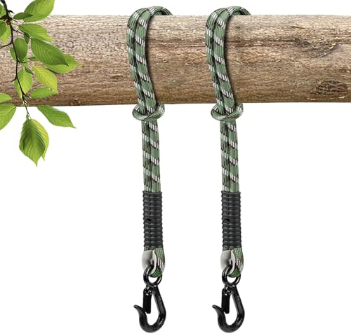 Yyiwhmy Gunga hängmattor, monteringssats, tung last, hängmattor, hängfåtölj, hängande rep med komforthandtag och karbinhakar, för hängstol, utomhus, gunga, yoga (2 stycken, 1,25 m, grön)