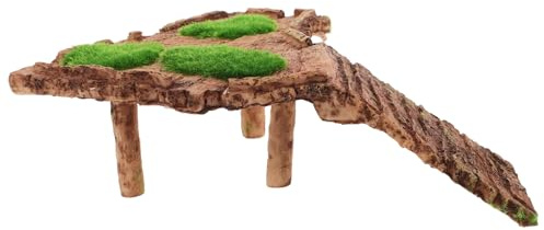 DIYEAH Piattaforma per Crogiolarsi in Resina per Tartarughe Terrazza per Acquario Rettili Rifugio per Arrampicata e Riposo Decorazione Paesaggistica per Acquari Resistente e Stabile
