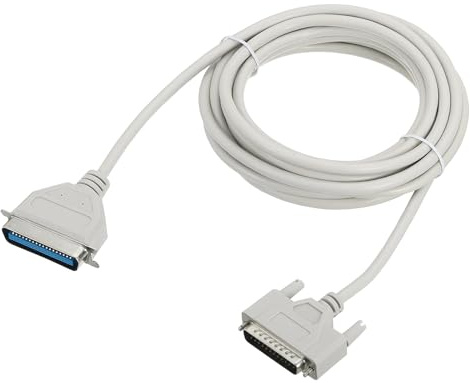 QUARKZMAN DB25 25-Pin Parallel Port Druckerkabel 14.9ft4.5m Beige | DB25 25 Pin Männlich Zu CN36 36 Pin Männlich Konverter, Mit Vernickelten Steckern, Für Scanner Drucker