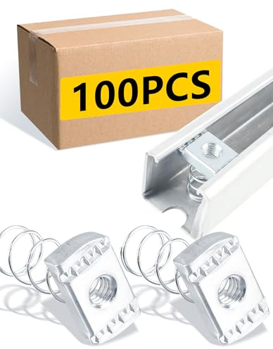 SIHAI 100 Pcs 3/8-16 Strut Channel Nuts, Long Spring Nuts with Zinc Electroplate Finish, for Use with Standard 1 5/8” Unistrut Channels