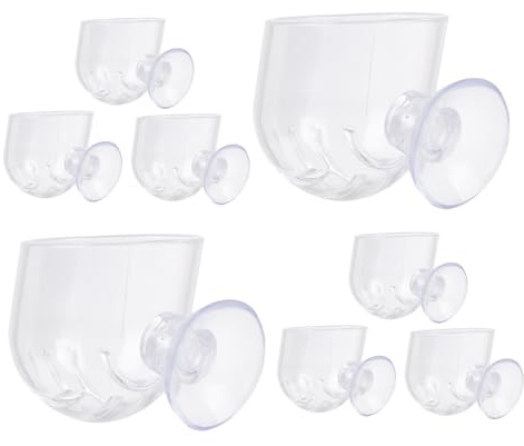 DIYEAH Lot de 8 Pots Suspendus pour Aquarium en Acrylique Transparent Petits Pots Ovales Hydroponiques avec Ventouses Jardinières Murales Multifonctions pour Culture de Plantes