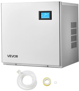 VEVOR Máquina para Fabricar Hielo 163 kg/día, Máquina de Hielo de Acero Inoxidable, Autolimpiante, 156 Bandejas, Grosor Ajustable, para Restaurantes, Bares, Cafeterías, Hoteles, (Solo Cabezal)