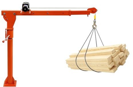 Fronimo 1100 LB Truck-Mounted Crane Hoist with 12V Electric Winch Adjustable Height 3.45-6.89 FT Heavy Duty Lifting for Generator Compressor Lumber Workshop Equipment Construction Forestry Use