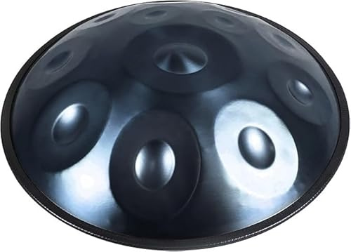 Tambor Handpan de 22 pulgadas 9/10/12 tonos D Lengua acero menor 440 Hz afinado a mano con bolsa suave Soporte tambor for yoga meditación sanación sonido(Blue,9 Notes)