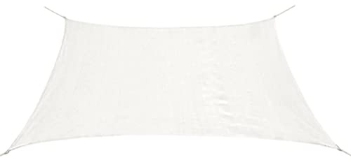 'vidaXL White Sunshade Sail HDPE Square 3.6x3.6 m – UV & Proof, Wind and Water Permeable Outdoor Shelter for Garden, Terrace, Playground
