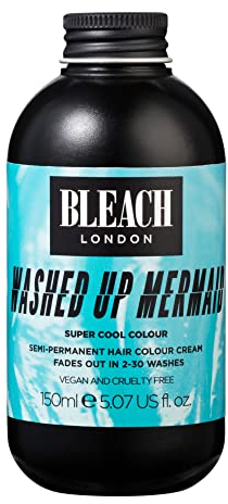 Bleach London Washed Up Mermaid Colour Teinture semi-permanente pour cheveux Turquoise vif 150 ml