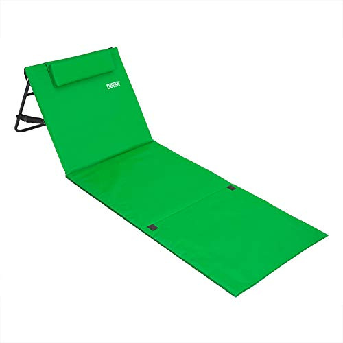 Detex® Estera Playa 158x56cm Tumbona Respaldo Acolchado Ajustable Portátil Ligera con Correa para Transporte