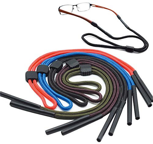 Aurorali Sport Sunglass Holder Strap, 5 Pack Neck Strap Eyeglass Cord Eyewear Retainer Sports Band with Adjustable Buckle, 5 Colors