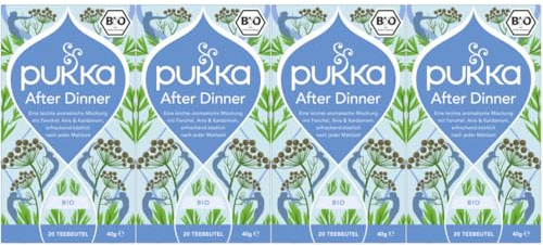 Pukka - Bio-Kräutertee „After Dinner“ - 4 x 20 Teebeutel (Anissamen, Fenchel, Kardamom und Kurkuma)