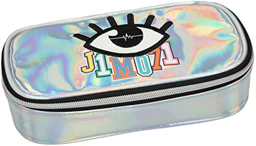 Depesche 10506 Schlampertasche mit Stiftschlaufen und Geodreieckfach, Lisa und Lena J1MO71, Holo Silber, bunt