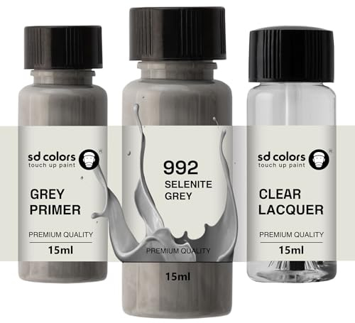 SD COLORS Ausbesserungslack, Farbcode 992/7992, Farbcode 992/7992, SELENITGRAU (Farbe + Lack + Grundierung)