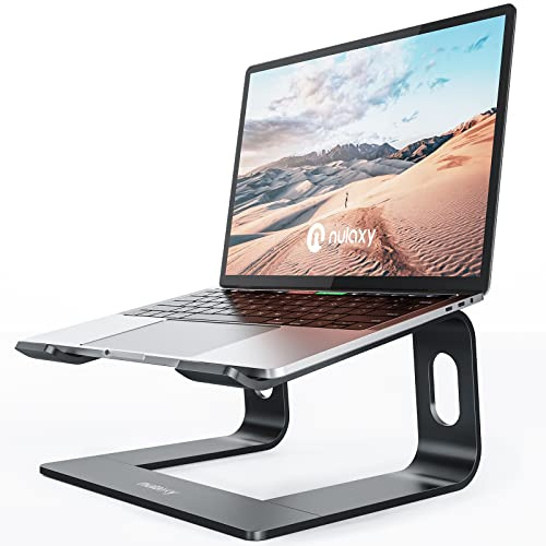 Nulaxy Laptop-Ständer für Schreibtisch, abnehmbare Aluminiumkonstruktion | Trägt bis zu 10 kg, offener Laptopständer für optimale Kühlung, tragbares Büro-Zubehör, kompatibel mit 10–17-Zoll-Laptops