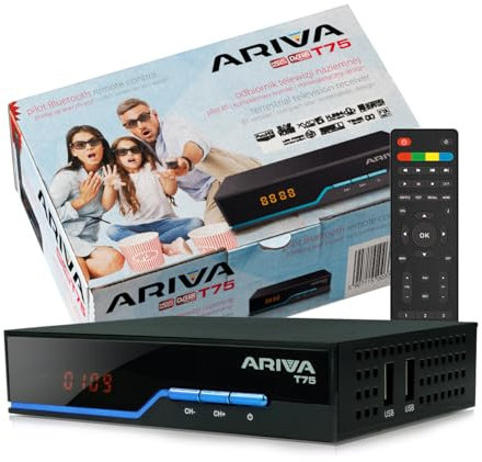 ARIVA T75 DVB-T Decoder Ricevitore TV terrestre DVB-T2 Bluetooth HEVC H.265 USB Timeshift PVR