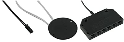 DOMUS LINE Berührungsschalter Capsens für led durch Holz, Glas und Plexiglas, LED Sensor Touch Schalter dimmbar mit 10-fach Verteiler 12V, Kunststoff schwarz