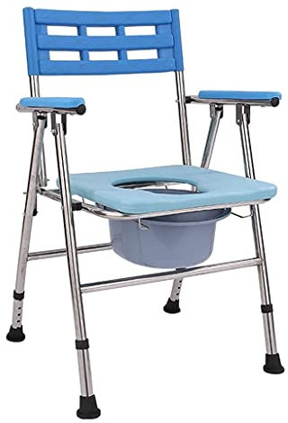 Gehhilfen für Senioren, Nachtkommoden, klappbare Nachtkommoden – Toilettenstuhl für Erwachsene, Badezimmer, Duschstuhl, Behinderte, ältere Menschen, Toilettensitz mit Arm und Rückenlehne, Gehhilfe,