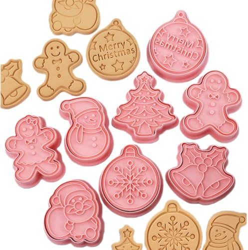 Yealoo 8 Pcs Emporte Pièces Noël,Moule Biscuit Forme Biscuit Noël Plastique