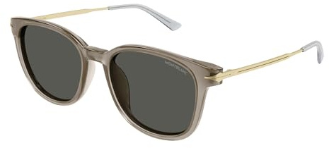 Montblanc MB0304SA-004 55 Sunglass Man Recycled AC solglasögon, sport, flerfärgad (flerfärgad), en storlek