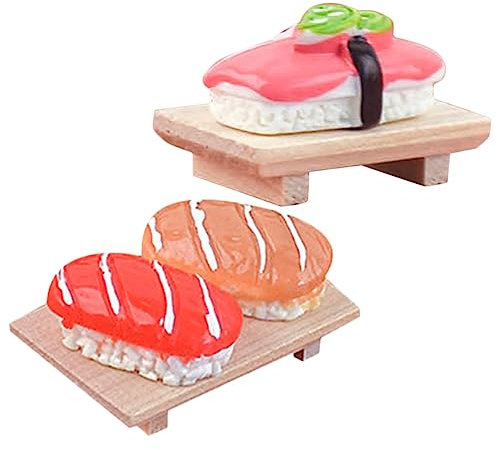BESPORTBLE 2stücke Miniatur Lebensmittel Für Puppenhaus Teiliges Dekorationsset Mit Sushi Und Snack-Modellen Für Fotorequisiten Und Kreative Spielwelten Für Miniaturküchen Und -projekte