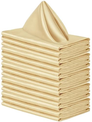 Whakano 6 Stück Satin Servietten,Wiederverwendbare Stoffservietten,Glattes,Weich und Bequem,Hochwertige Servietten,für Hochzeit,Taufe,Kommunion,Geburtstag,Feiern,Tischdekoration,Sekt,50x50cm