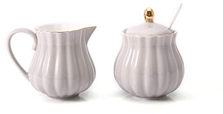QXSJEDYCH zuccheriera Zuccheriera in ceramica e brocca for il latte Combinazione Utensili da caffè for la casa Accessori Zuccheriera con coperchio Bocca appuntita Brocca for il latte Barattolo di cara