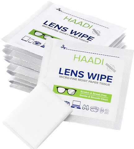 HAADI Lens Cleaner Wipes 400 Individually Wrapped Multipurpose Suitable for Spectacle Lenses, Cameras, Binoculars, Mirrors, Screens, Optical and Electronic Devices