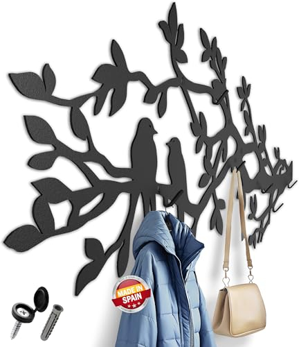 Gardrobenpanelle modern design | garderobe baum 105x41cm | garderobenleiste schwarz | garderobenpaneel metall 2mm | garderobe wandpaneel | jackenhalter wand | flurgarderobe schmal | garderobenleiste