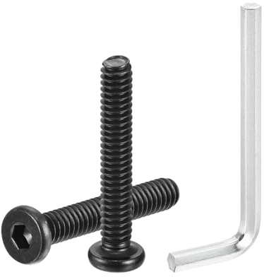 sourcing map 12Pcs 1/4-20x1-1/2 Furniture Bolt, Round Head Hex Socket Cap Screws Bolts Carbon Steel with Hex Key Wrench for Bed Tables Chairs Furniture