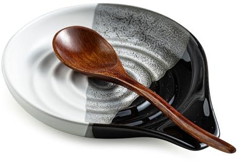 Cormomu Large Ceramic Spoon Rest for Stove Top and Kitchen Counter, No Mess