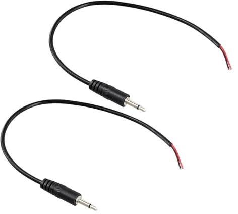 Annlpoy 2 stück 3.5-mm-Stecker auf blankes Kabelende, 25 cm TS 2-poliger Mono-Stecker, klinkenstecker 3,5, für Audiokabel-Reparaturen, Kompatibel mit Lautsprechern, PA-Hörnern und Amateurfunkgeräten