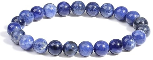 XIANNVXI Blauer Sodalith Armband 8mm Perlen Blau Perlenarmband Kristalle Armband Echte Sodalith Steine Armbänder Damen Geschenk für Mama